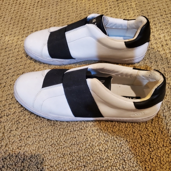 DKNY White and Black Slip-On Sneakers - Picture 3 of 6